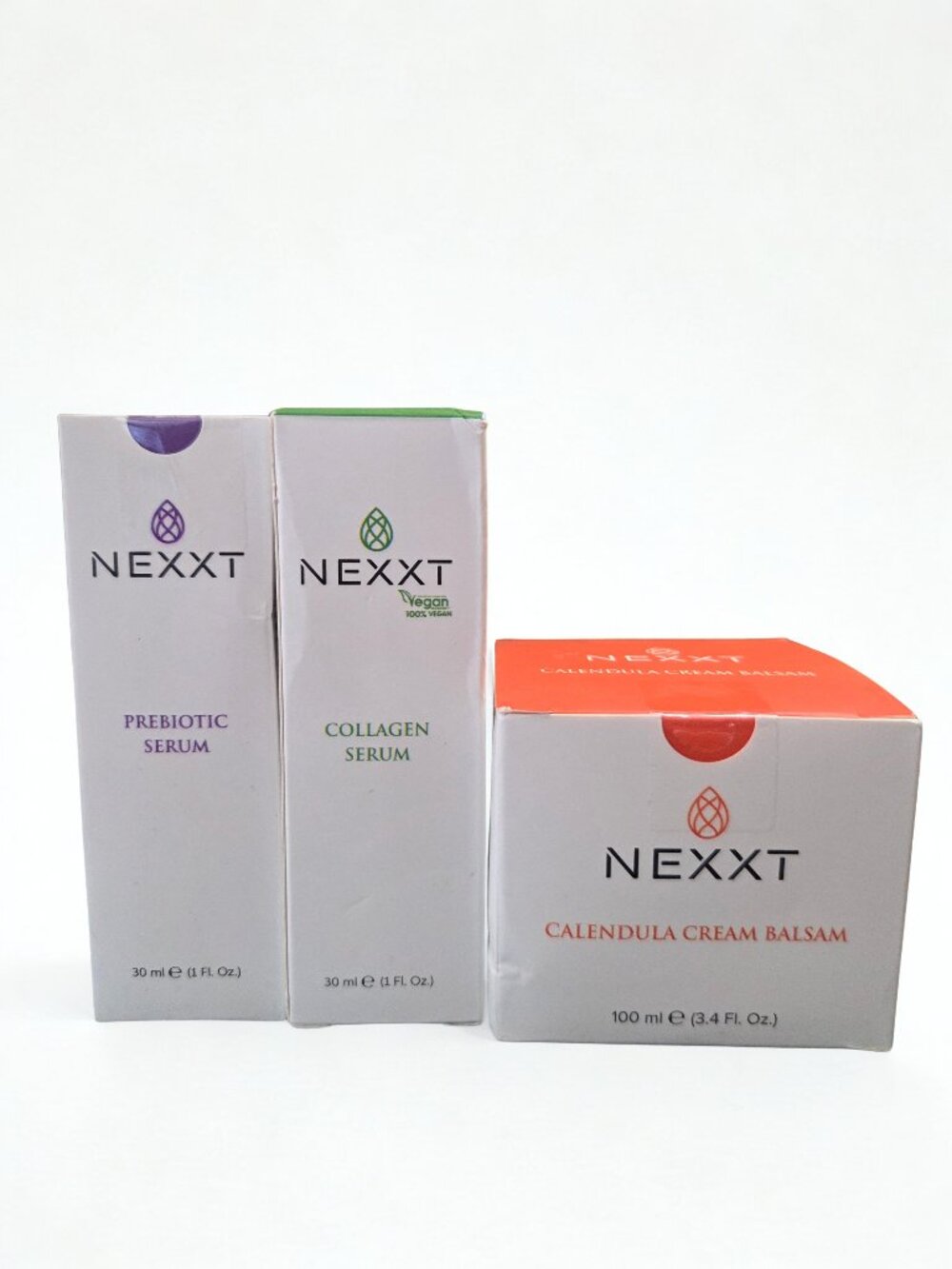 NEXXT Serum Set Collagen + Prebiotic + Calendula Cream Bundle NIB